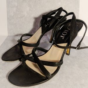 Dior Black Strappy Heels